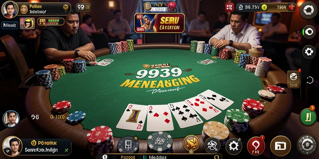 Tampilan gameplay Poker yang menggugah semangat.