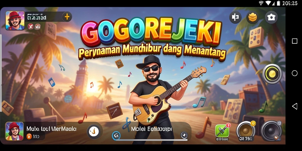 Tampilan gameplay GOGOREJEKI dengan aksi musik yang seru.