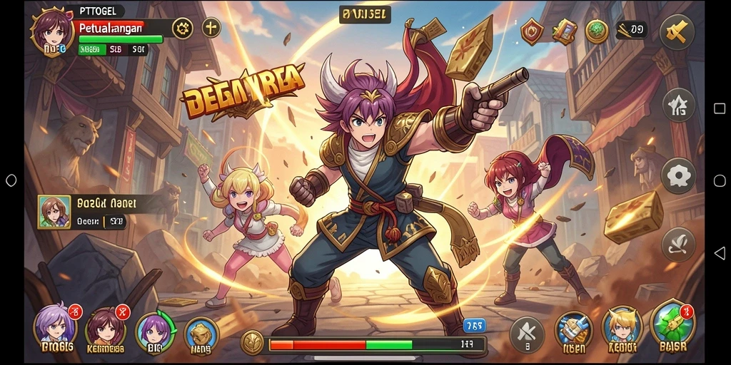 Tampilan gameplay menakjubkan PTTOGEL dengan karakter Anime.