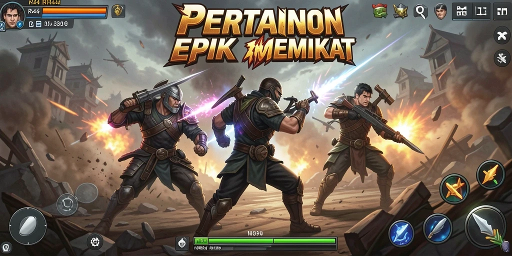 Screenshot gameplay RR44 menampilkan duel pertarungan yang mendebarkan.